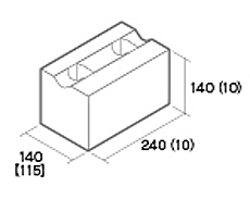組積用コンクリートブロック「ルアートエッジ」基本横筋兼用型