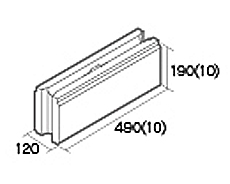 組積用コンクリートブロック「オオヤ　ファイブ」横筋型
