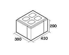 組積用コンクリートブロック「オオヤ　ナイン」角門柱（右）