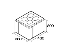 組積用コンクリートブロック「オオヤ　ナイン」角門柱（左）